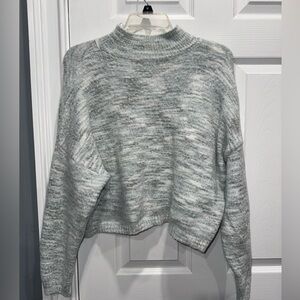 Sincerely Jules Gray and White Turtleneck Sweater